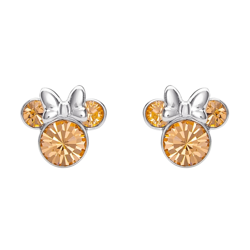 Main Image 1 of Disney Minnie Mouse Sterling Silver June Birthstone Crystal Earrings