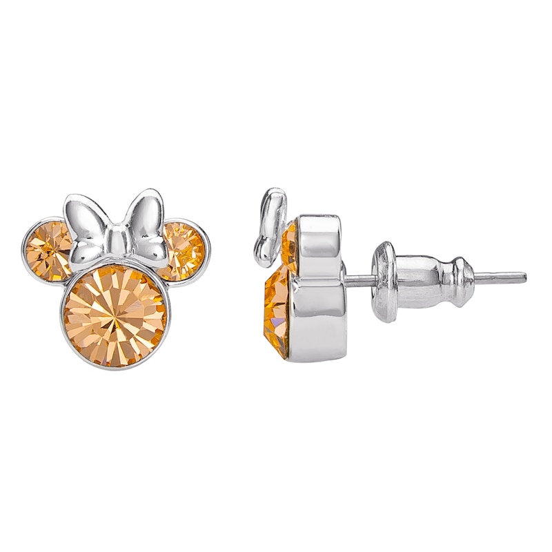 Main Image 2 of Disney Minnie Mouse Sterling Silver June Birthstone Crystal Earrings