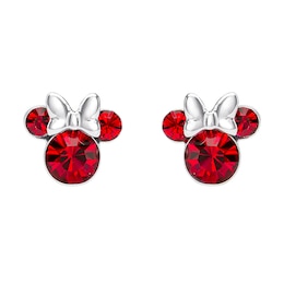 Disney Minnie Mouse Sterling Silver July Birthstone Crystal Earrings