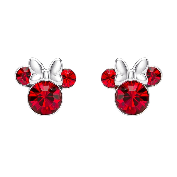 Disney Minnie Mouse Sterling Silver July Birthstone Crystal 