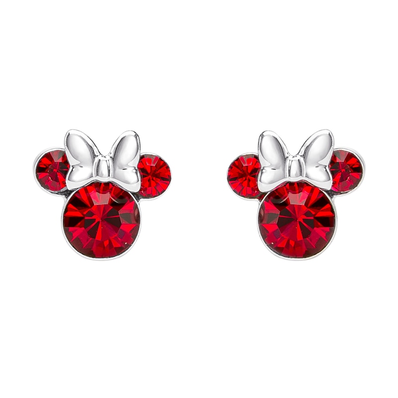 Main Image 1 of Disney Minnie Mouse Sterling Silver July Birthstone Crystal Earrings