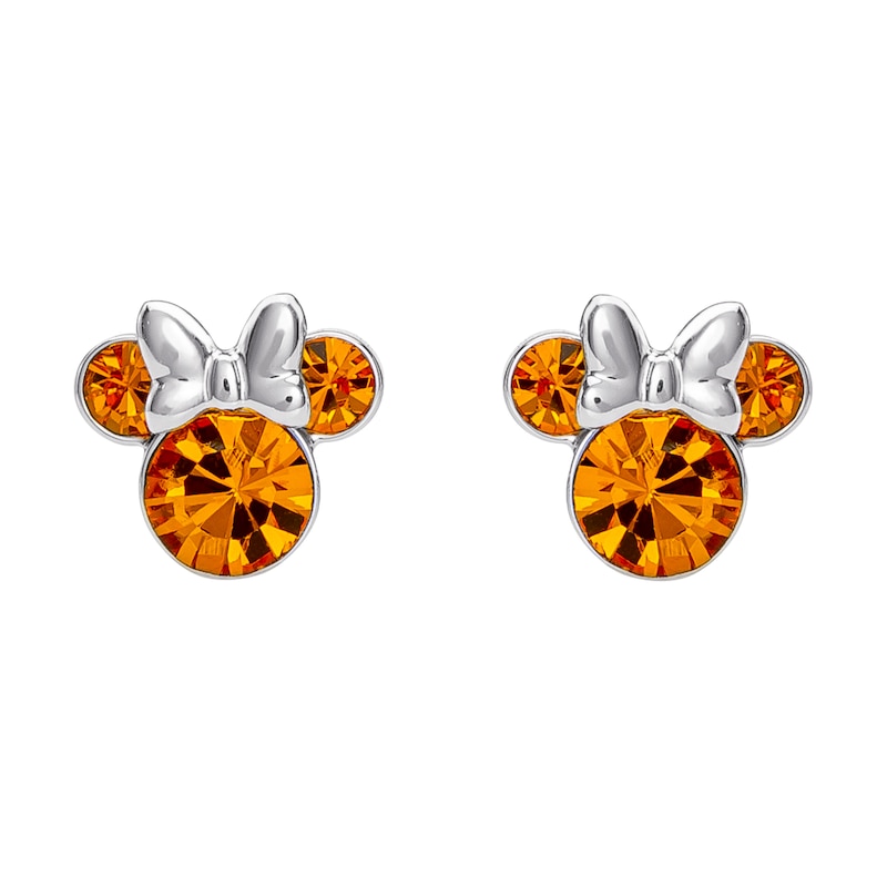 Main Image 1 of Disney Minnie Mouse Sterling Silver November Birthstone Crystal Earrings