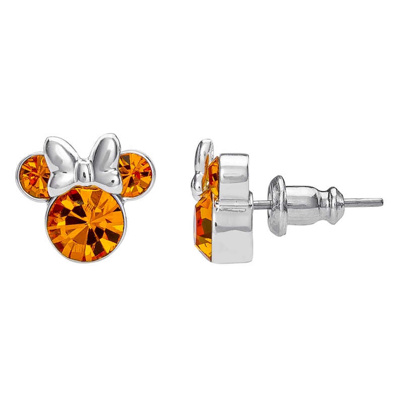 Main Image 2 of Disney Minnie Mouse Sterling Silver November Birthstone Crystal Earrings