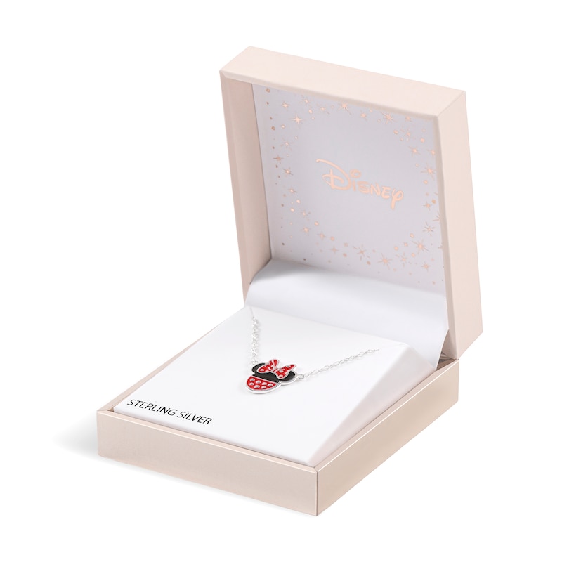 Main Image 4 of Disney Sterling Silver Minnie Mouse Enamel Pendant Necklace