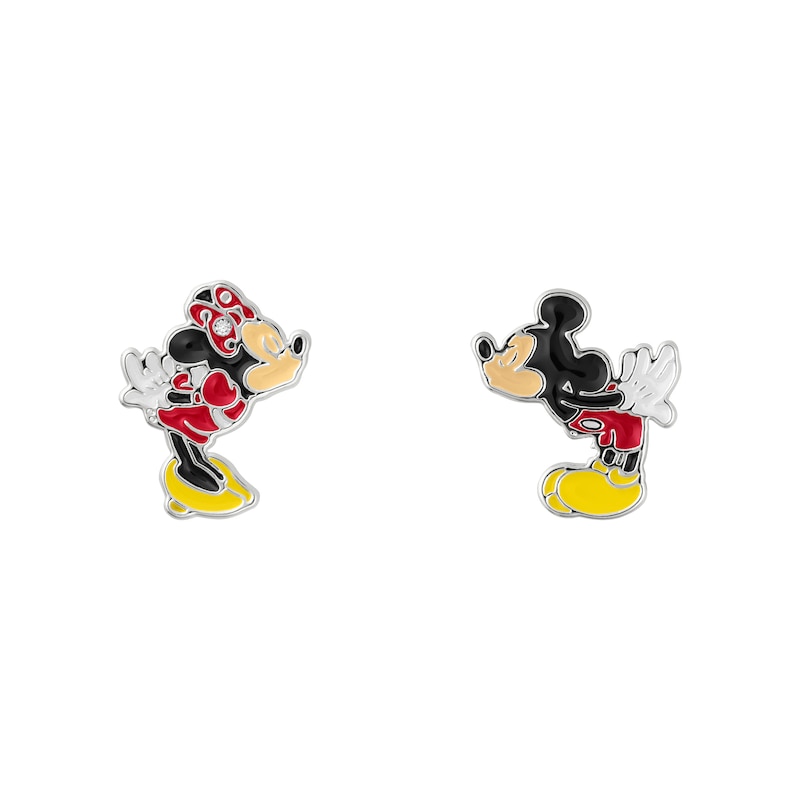 Main Image 2 of Silver Tone Mickey & Minnie Mouse Stud Earring & Trinket Set