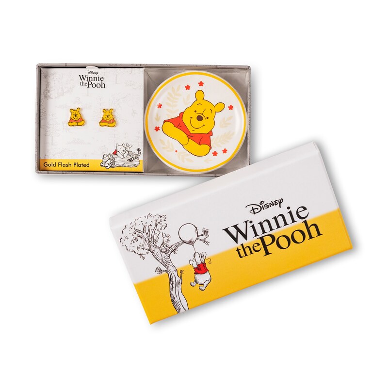 Main Image 5 of Gold Tone Winnie The Pooh Stud Earring & Trinket Set