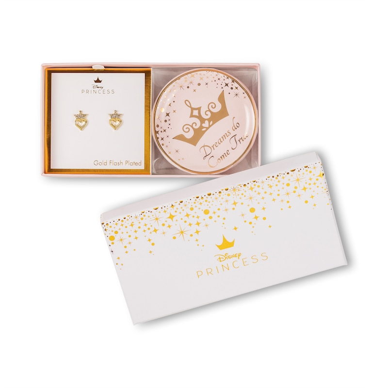 Main Image 5 of Gold Tone Disney Princess Stud Earring & Trinket Set