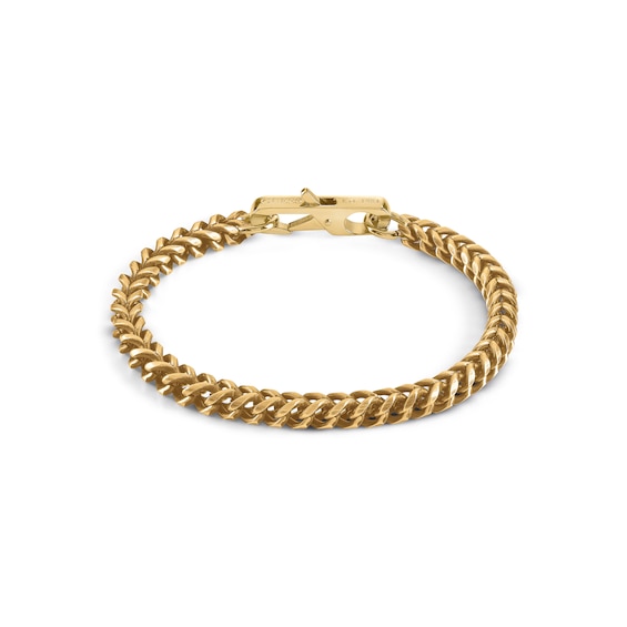 Guess Men's Stainless Steel Gold Tone Box Chain Bracelet