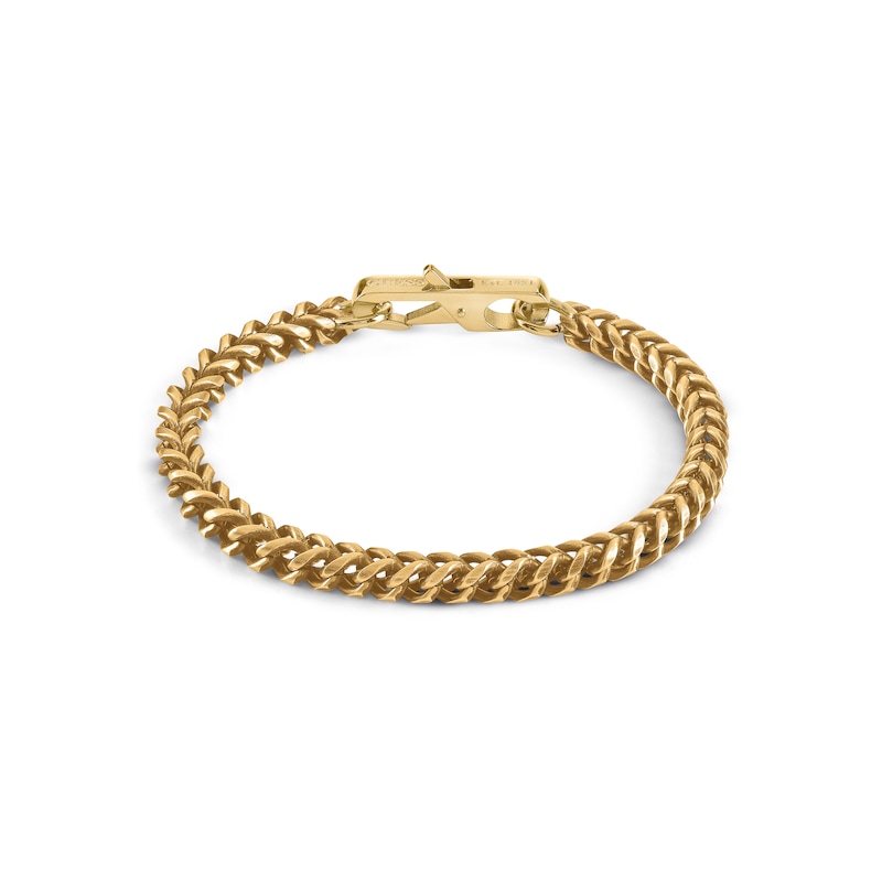 Guess Men's Stainless Steel Gold Tone Box Chain Bracelet