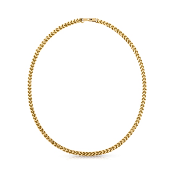 Guess Mens Stainless Steel Gold Tone 21 Foxtail Chain Neckla