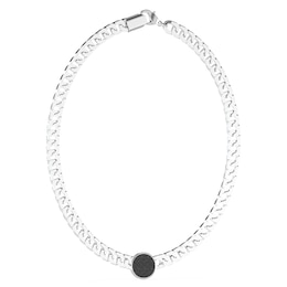 Guess Men's Stainless Steel Coin Pattern 21" Curb Chain Necklace