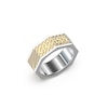 Thumbnail Image 0 of Guess Men's Stainless Steel & Gold Tone Squared Logo Ring- Size V
