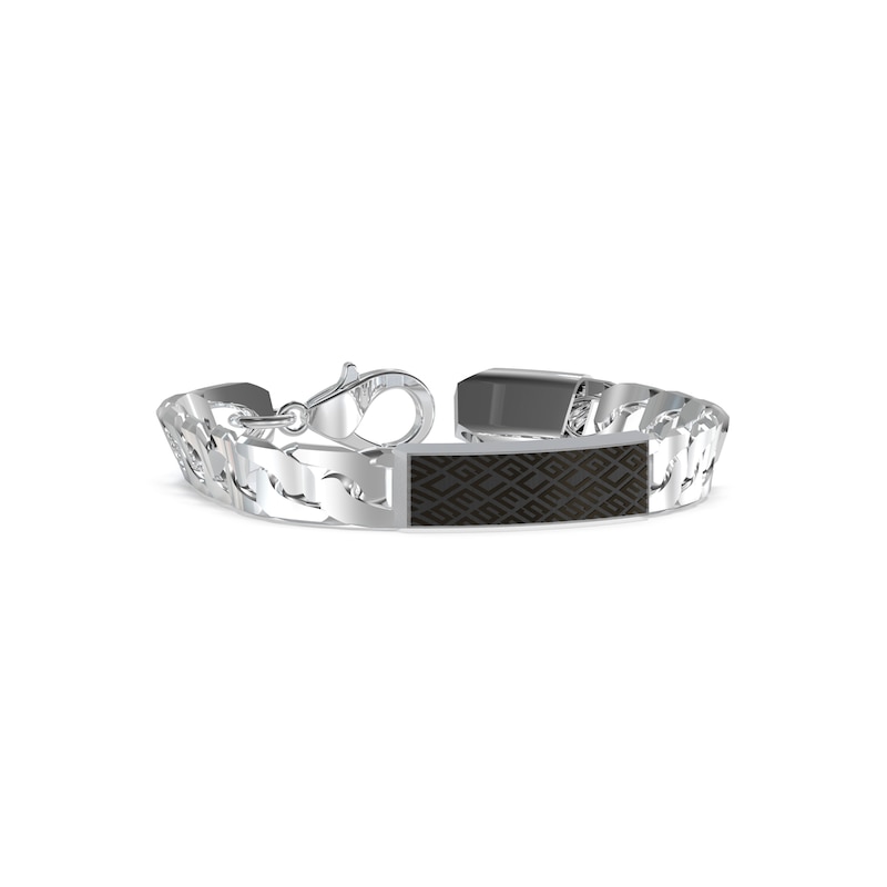 Main Image 1 of Guess Men's Stainless Steel Guess Pattern Curb Chain Bracelet