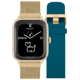 Radley Series 20 Gold Mesh & Blue Silicone Strap Smart Watch