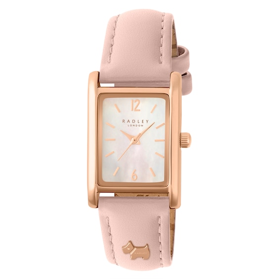 Radley Women's Mother Of Pearl Dial Pink Leather Strap Watch