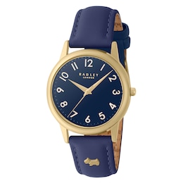 Radley Ladies' Ink Blue Dial Blue Leather Strap Watch