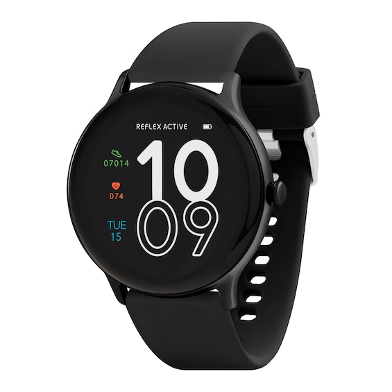 Reflex Active Series 22 Black Silicone Strap Smart Watch