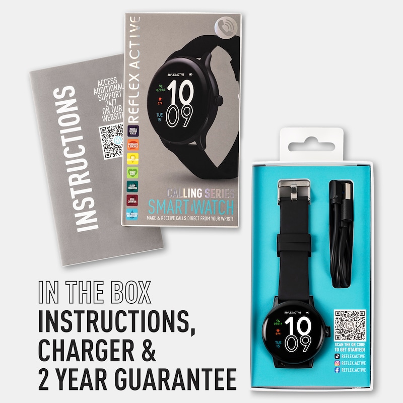 Main Image 5 of Reflex Active Series 22 Black Silicone Strap Smart Watch
