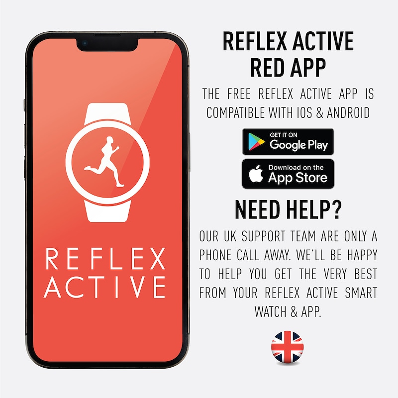 Reflex Active Series 22 Black Mesh Strap Smart Watch