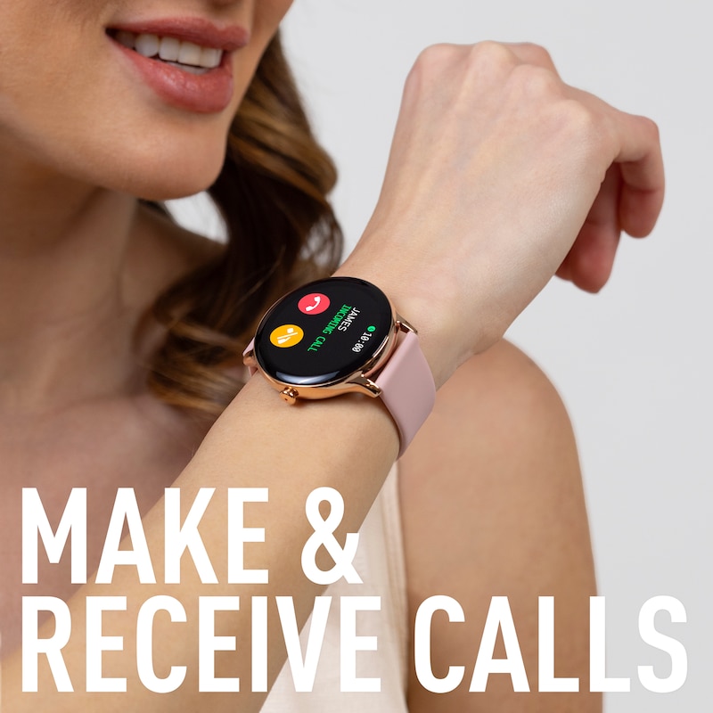 Main Image 2 of Reflex Active Series 22 Pink Silicone Strap Smart Watch