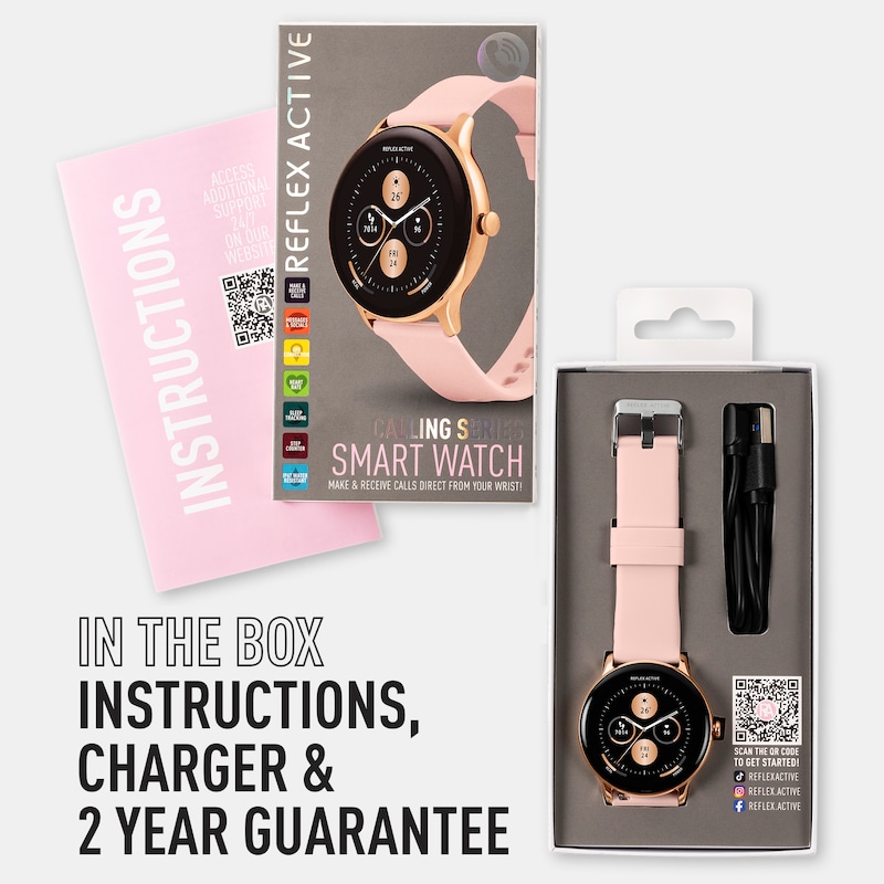 Main Image 5 of Reflex Active Series 22 Pink Silicone Strap Smart Watch