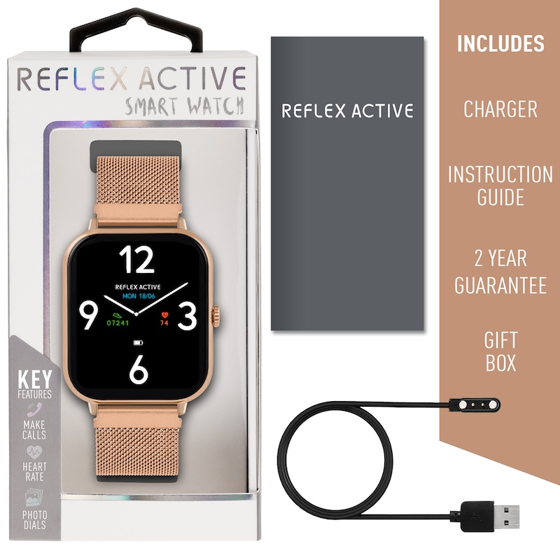 Main Image 3 of Reflex Active Series 23 Rose Gold Tone Mesh Strap Smart Watch