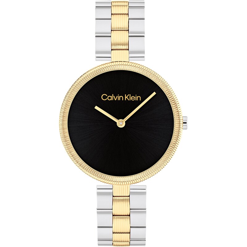 Main Image 1 of Calvin Klein Ladies' Black Dial Two Tone Stainless Steel Bracelet Watch
