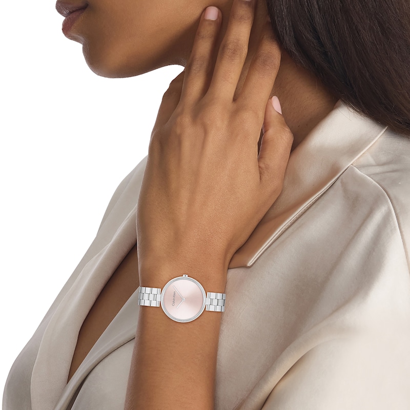 Main Image 4 of Calvin Klein Ladies' Blush Dial Stainless Steel Bracelet Watch