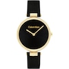 Thumbnail Image 1 of Calvin Klein Ladies' Black Dial Black Leather Strap Watch