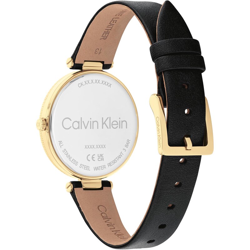 Main Image 3 of Calvin Klein Ladies' Black Dial Black Leather Strap Watch