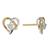 Thumbnail Image 1 of 9ct Yellow Gold Diamond Heart Stud Earrings