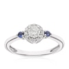 Thumbnail Image 0 of 9ct White Gold 0.25ct Diamond & Created Blue Sapphire Halo Ring