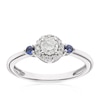 Thumbnail Image 1 of 9ct White Gold 0.25ct Diamond & Created Blue Sapphire Halo Ring