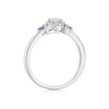 Thumbnail Image 2 of 9ct White Gold 0.25ct Diamond & Created Blue Sapphire Halo Ring
