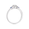 Thumbnail Image 3 of 9ct White Gold 0.25ct Diamond & Created Blue Sapphire Halo Ring