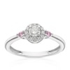 Thumbnail Image 0 of 9ct White Gold 0.25ct Diamond & Created Pink Sapphire Halo Ring