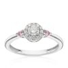 Thumbnail Image 1 of 9ct White Gold 0.25ct Diamond & Created Pink Sapphire Halo Ring