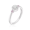 Thumbnail Image 1 of 9ct White Gold 0.25ct Diamond & Created Pink Sapphire Halo Ring