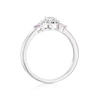 Thumbnail Image 2 of 9ct White Gold 0.25ct Diamond & Created Pink Sapphire Halo Ring