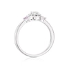Thumbnail Image 3 of 9ct White Gold 0.25ct Diamond & Created Pink Sapphire Halo Ring