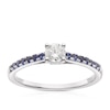 Thumbnail Image 0 of 9ct White Gold 0.25ct Diamond & Created Blue Sapphire Solitaire Ring