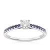 Thumbnail Image 1 of 9ct White Gold 0.25ct Diamond & Created Blue Sapphire Solitaire Ring