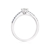 Thumbnail Image 3 of 9ct White Gold 0.25ct Diamond & Created Blue Sapphire Solitaire Ring