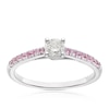 Thumbnail Image 1 of 9ct White Gold 0.25ct Diamond & Created Pink Sapphire Solitaire Ring