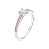 Thumbnail Image 2 of 9ct White Gold 0.25ct Diamond & Created Pink Sapphire Solitaire Ring