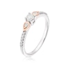 Thumbnail Image 1 of 9ct White & Rose Gold 0.25ct Diamond Shoulder Detail Solitaire Ring