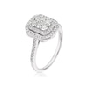 Thumbnail Image 2 of 9ct White Gold 0.40ct Diamond Emerald Shaped Cluster Ring