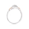Thumbnail Image 3 of 9ct White & Rose Gold 0.15ct Diamond Cluster Kiss Ring