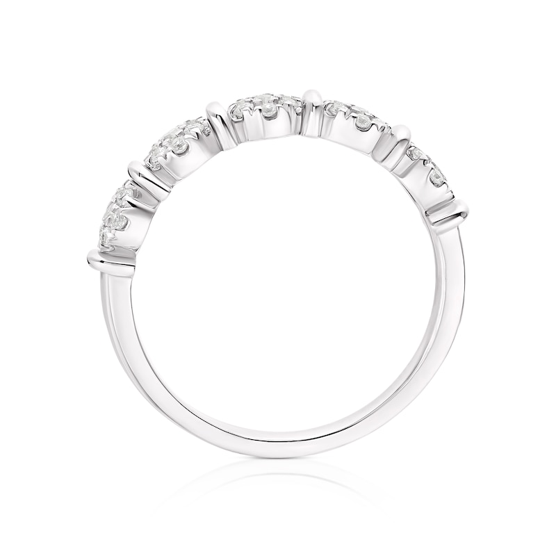 Main Image 3 of 9ct White Gold 0.25ct Diamond Cluster Band Ring