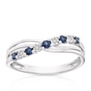 Thumbnail Image 1 of 9ct White Gold Sapphire & Diamond Crossover Ring